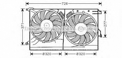 AVA QUALITY COOLING sb7502 -  Вентилятор, охлаждение двигателя